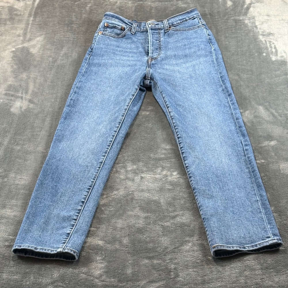 Levis Wedgie Straight Jeans Womens 27 Medium Wash Blue High Rise 34964-0130